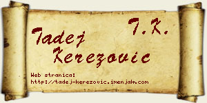 Tadej Kerezović vizit kartica